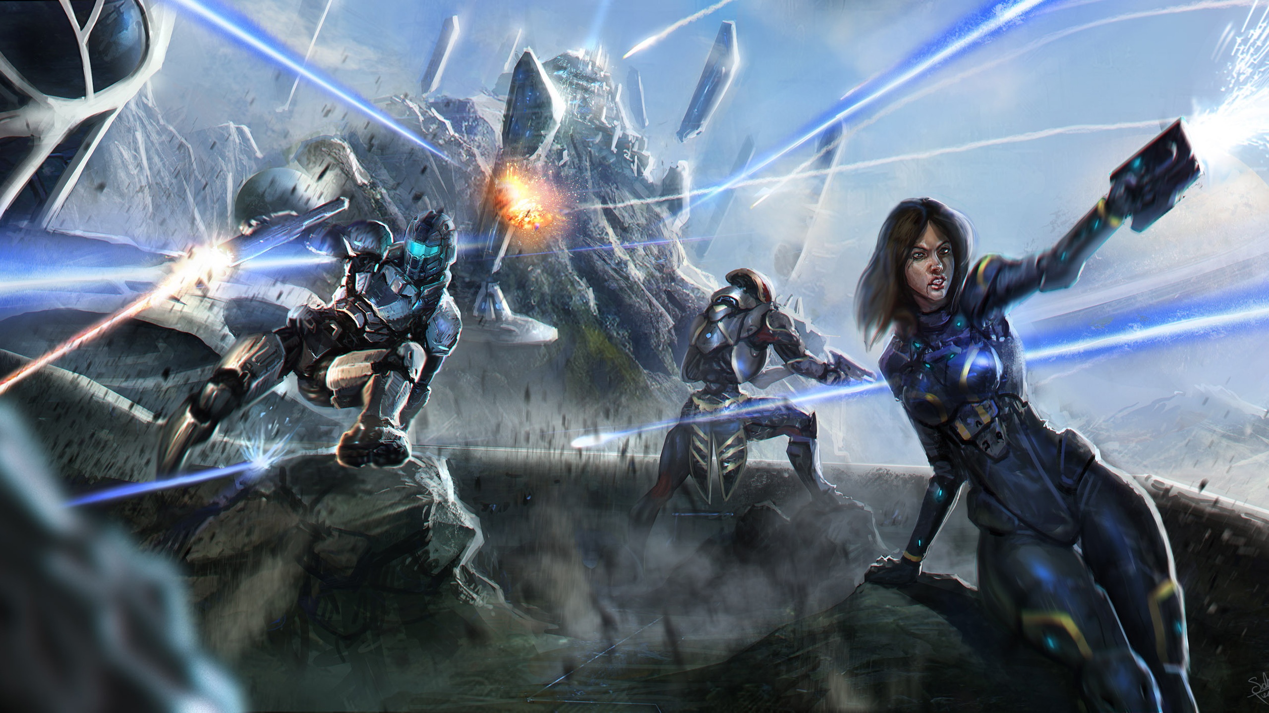 2560x1440 Wallpaper Art Pictures, Mass Effect 2560x1440 Qhd Picture, Image - Mass Effect Painting