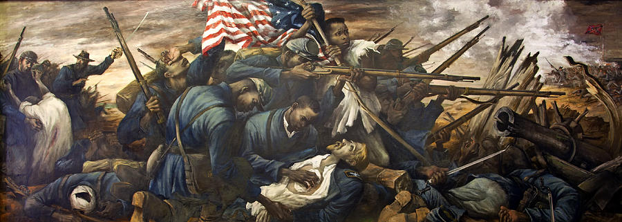 900x321 Mural Of The 54th Massachusetts And Colonel Shaw Painting By - Massachusetts Painting