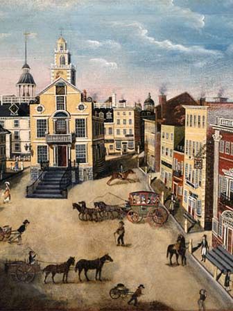 336x448 Painting By James Brown Marston State Street (1801) The Old - Massachusetts Painting