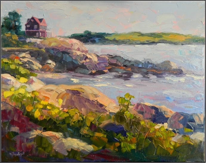 690x547 Rocky Cove , 16x20 , Oil On Canvas, Cape Ann Paintings, Seascapes - Massachusetts Painting