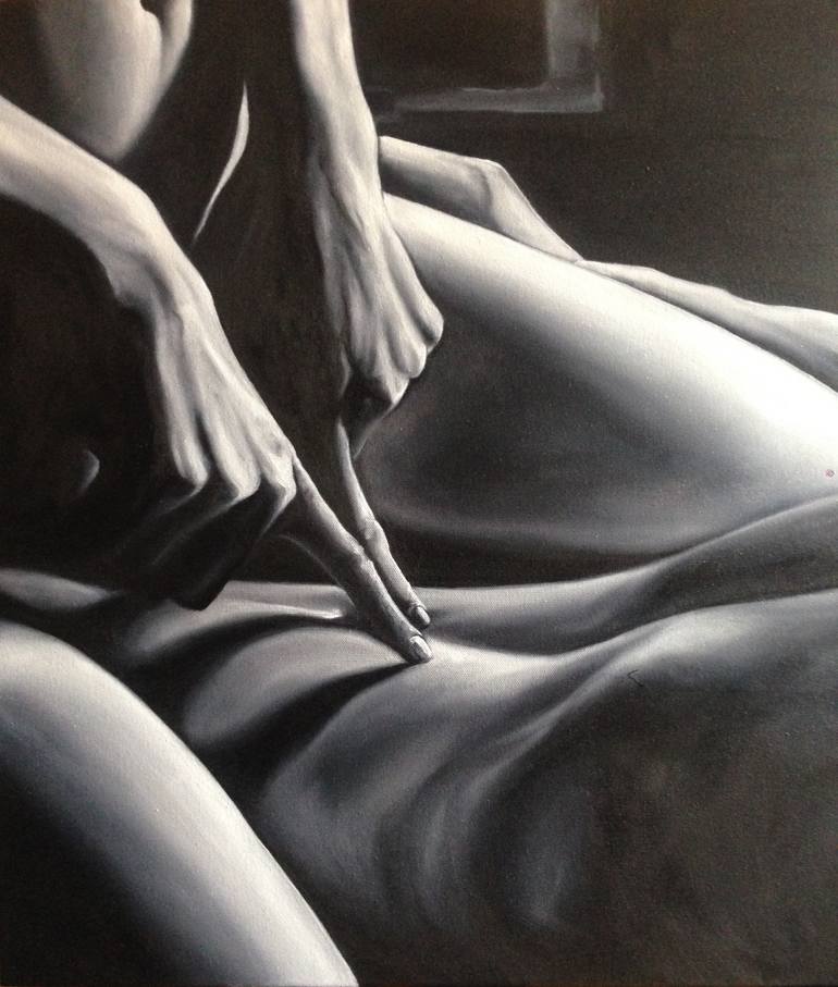770x907 Saatchi Art Massage Fingers Contemporary Oil Painting Painting By - Massage Painting