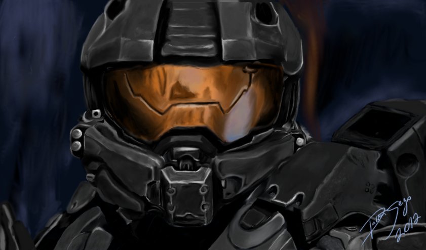841x494 Master Chief (Halo 4) Painting By Swissmaestro95 - Master Chief Painting