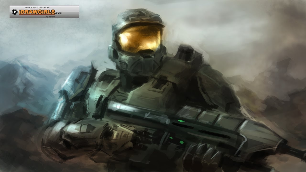 1280x720 Master Chief Halo Digital Painting Tutorial - Master Chief Painting