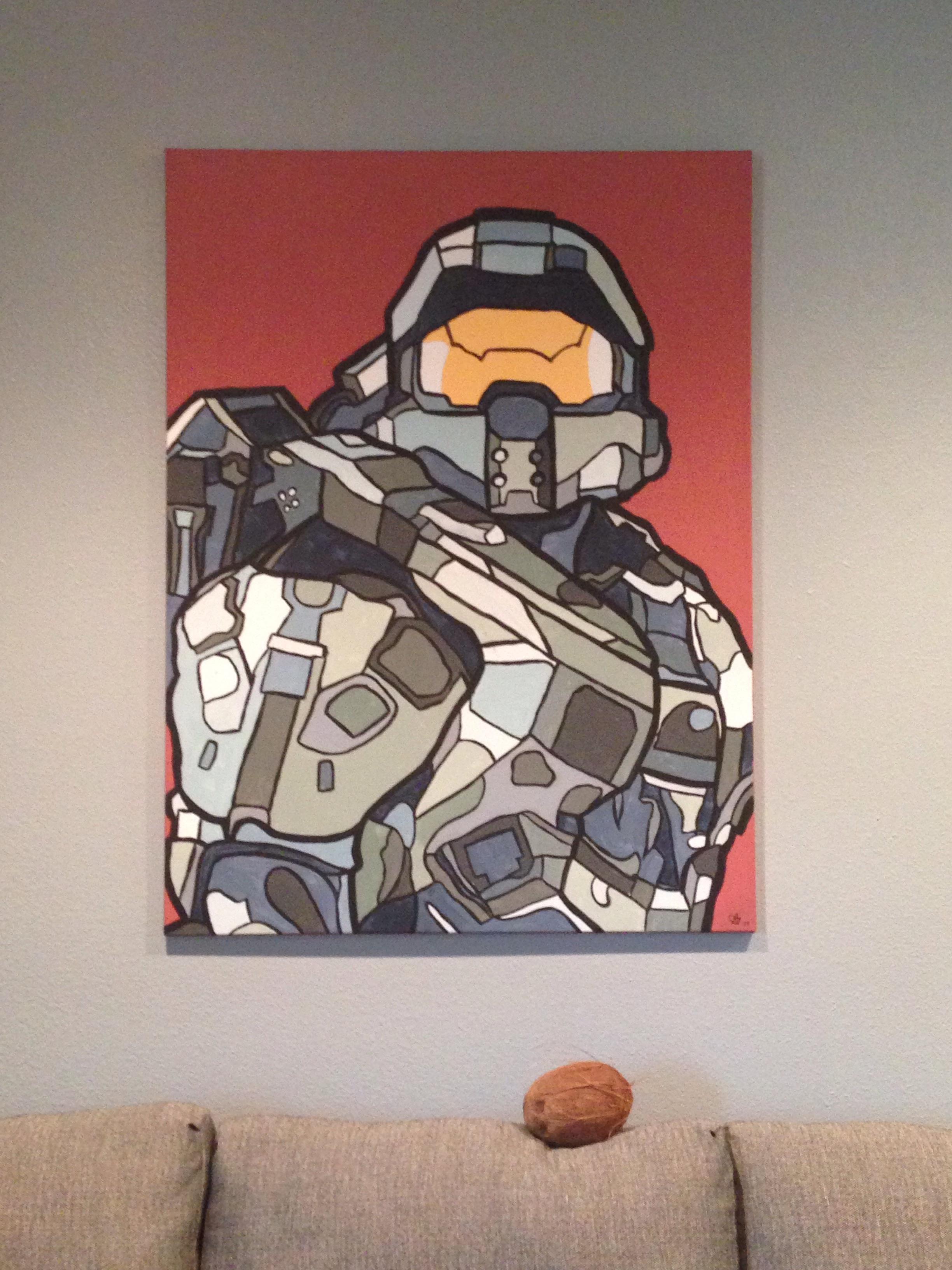 2448x3264 Master Chief Painting I Painted For My Boyfriend Last Christmas - Master Chief Painting
