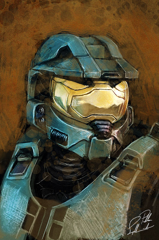 531x800 Portrait Of Master Chief By Asiantuntija - Master Chief Painting