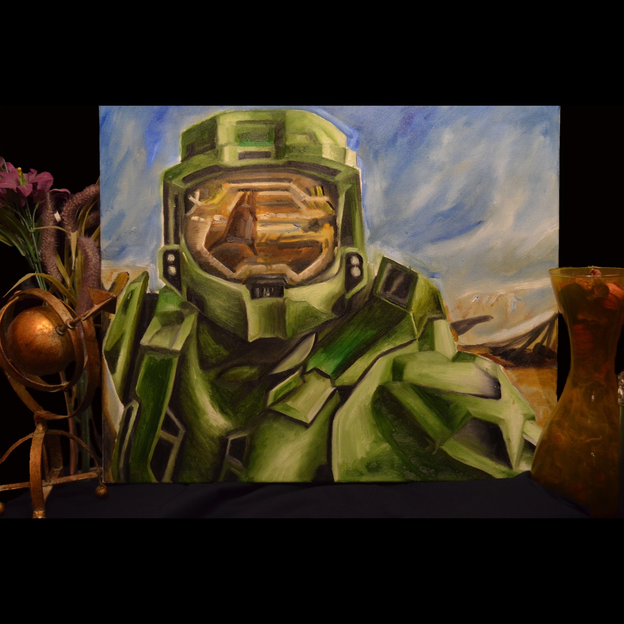 1280x1280 This Is An Oil Painting Original Of The Character Master ( ) - Master Chief Painting