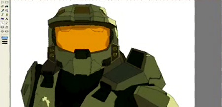 450x217 Video Halo Fan Draws Amazing Master Chief Rendering In Ms Paint - Master Chief Painting