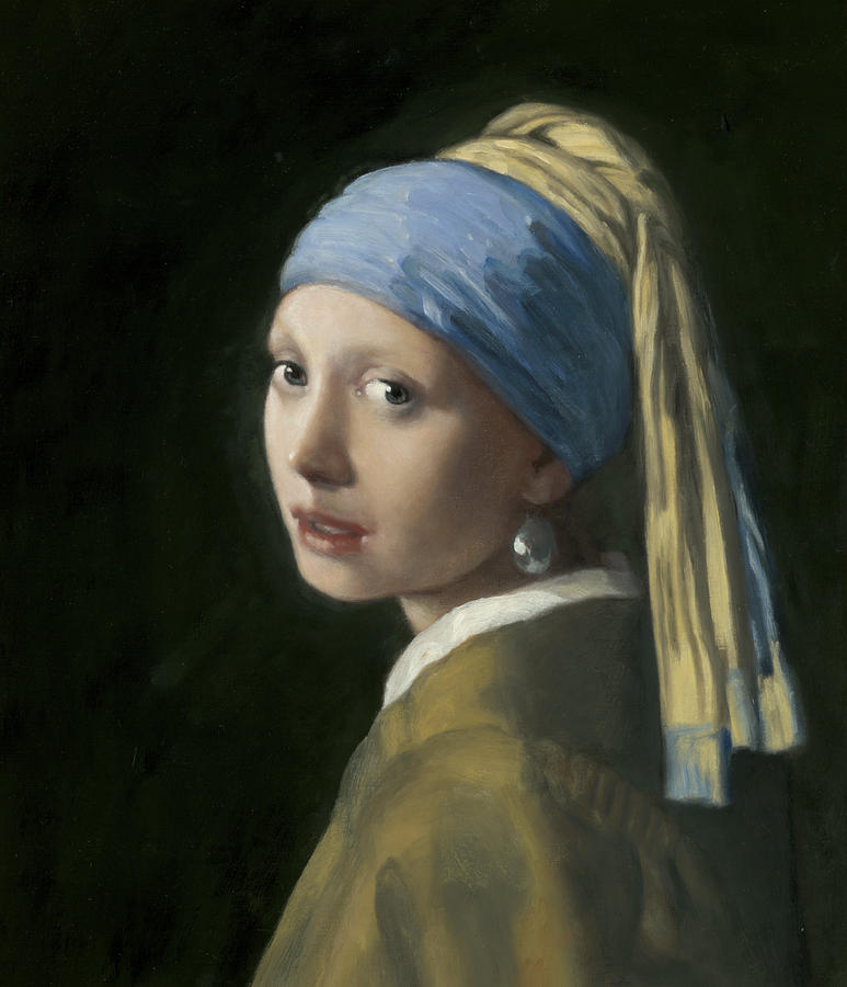 773x900 Master Copy Of Vermeer Girl With A Pearl Earring Painting By Terry - Master Copy Painting