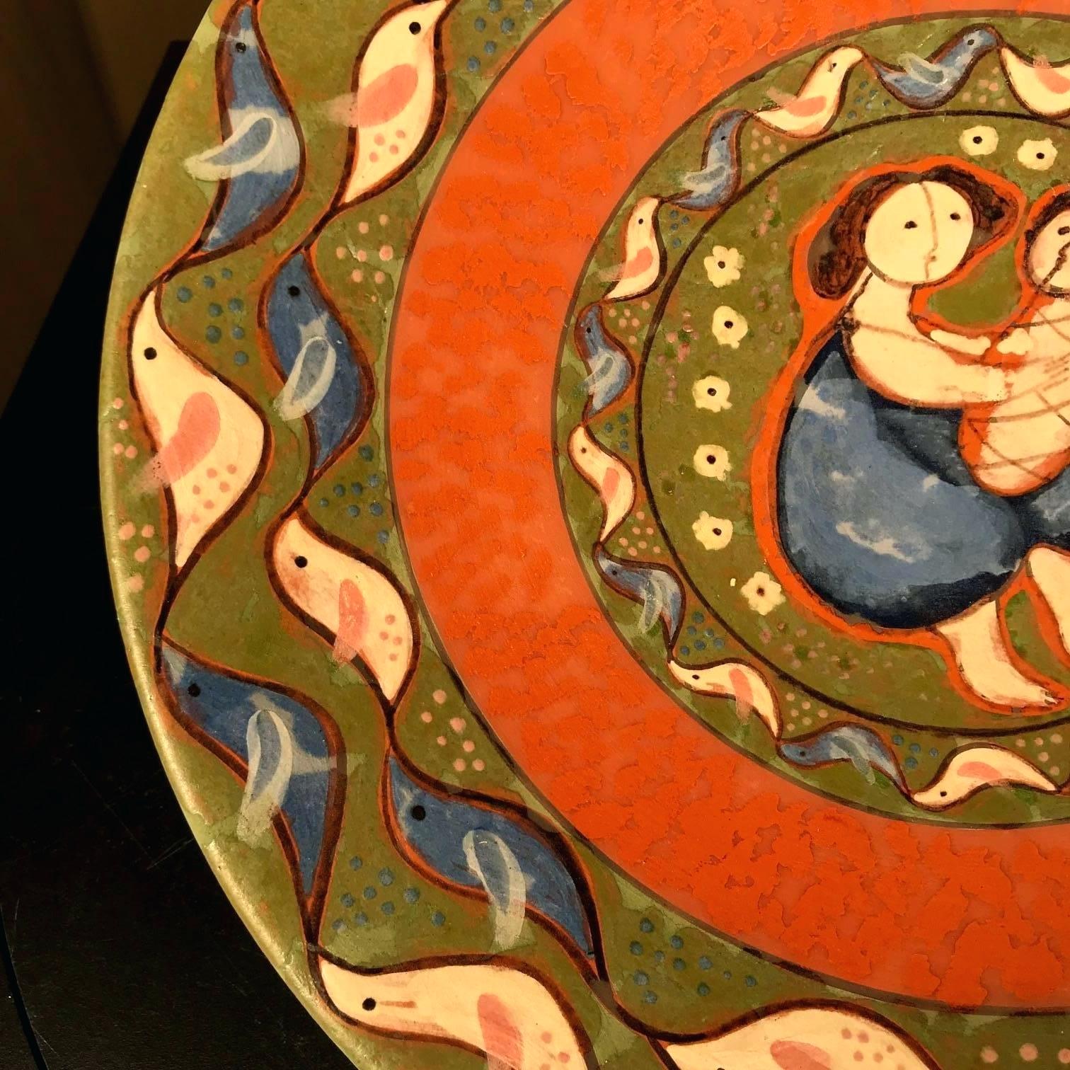 1512x1512 Masterwork Painting Mother And Child Master Work Charger Hand - Masterwork Painting