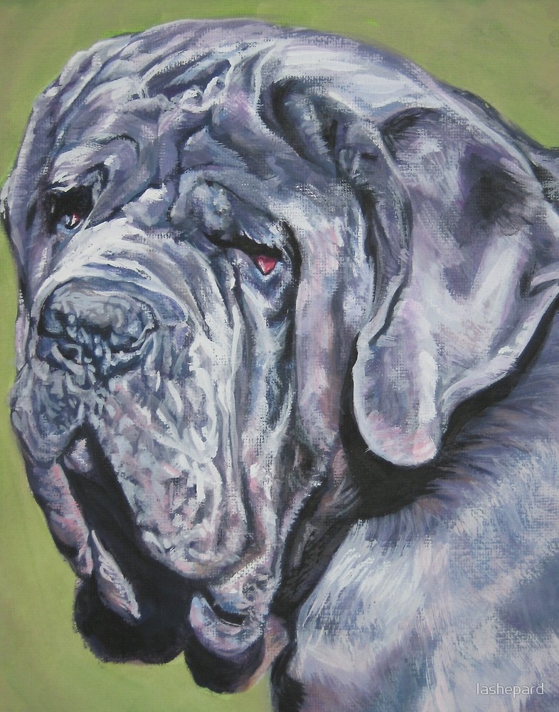 786x1000 Neapolitan Mastiff Fine Art Painting By Lashepard Redbubble - Mastiff Painting