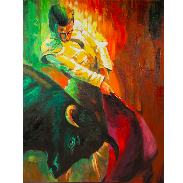 604x604 Ideal Furniture Spain Bullfighther Portrait - Matador Oil Painting