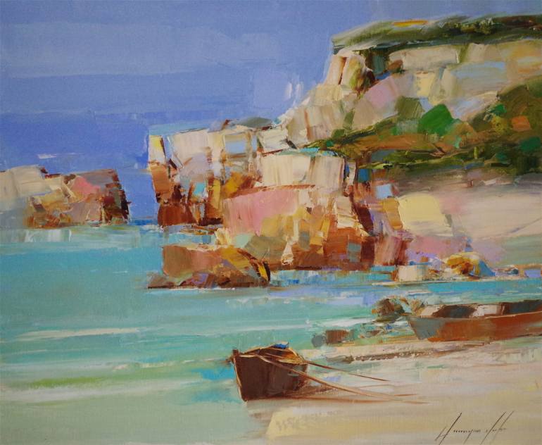 770x632 Saatchi Art El Matador Beach, Original Oil Painting By Palette - Matador Oil Painting