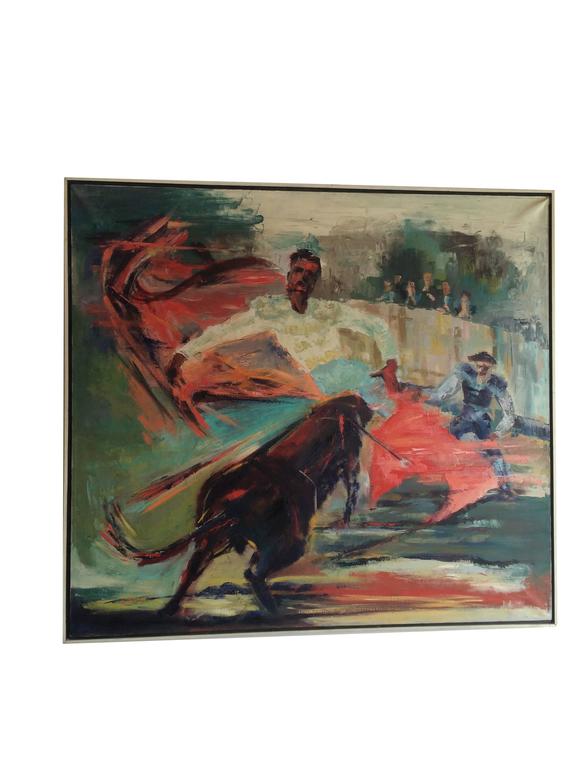 576x768 Expressionist Matador Scene Oil Painting By Margorie Romynus - Matador Oil Painting