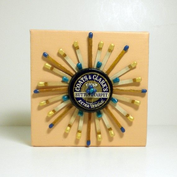570x570 Radial Sunburst Matchstick Painting By Buenahelena On Etsy - Matchstick Painting