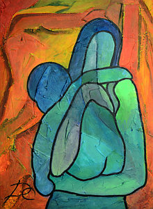 220x300 Abstract Maternity Painting By Dagmara Czarnota - Maternity Painting