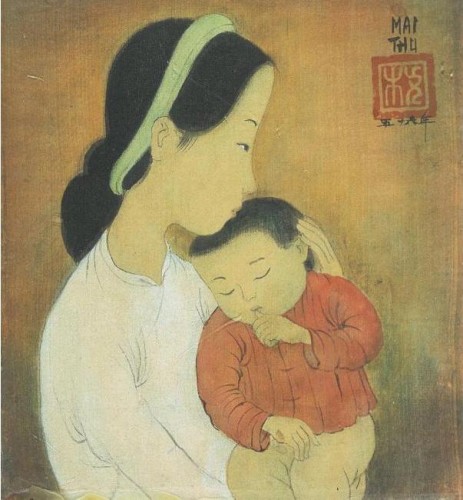 463x500 Maternity A 24 High X Reproduction Oil Painting On Canvas By Mai - Maternity Painting