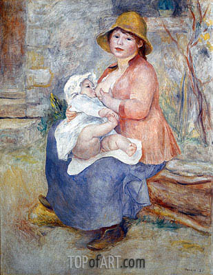 309x400 Madame Renoir And Son Pierre (Maternity) Renoir Painting - Maternity Painting