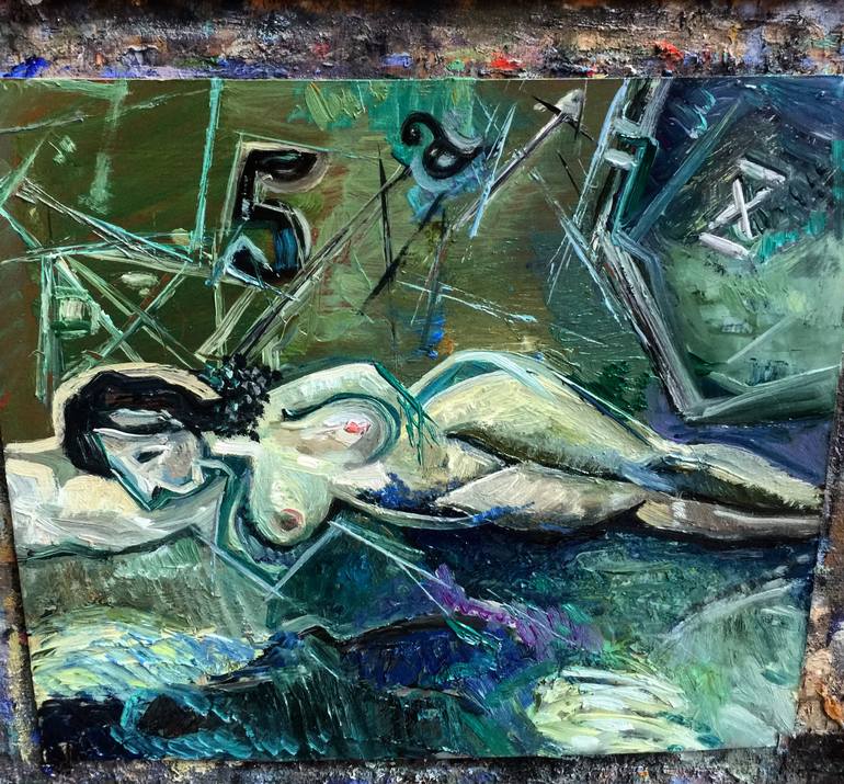 770x715 Saatchi Art Green Math Painting By Keta Sakvarelidze - Math Painting