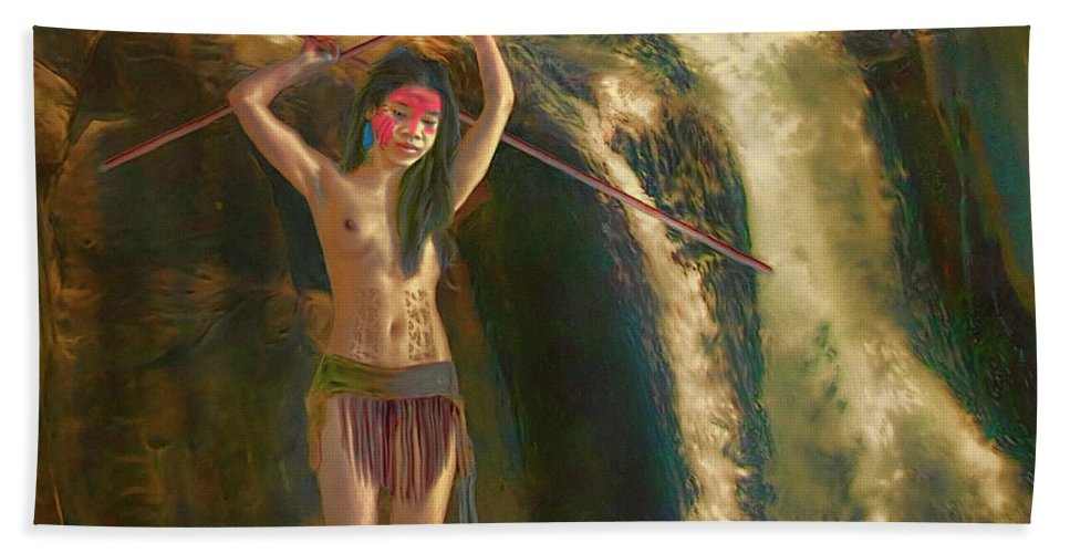 967x500 Matis Woman S. America Beach Towel For Sale By Salome Hooper - Matis Painting