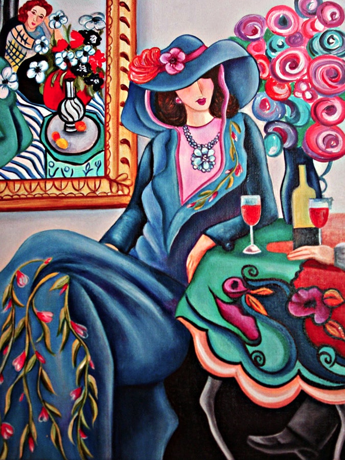 675x900 Secret Lover Matisse Inspired Interior Painting By K Madison Moore - Matisse Painting
