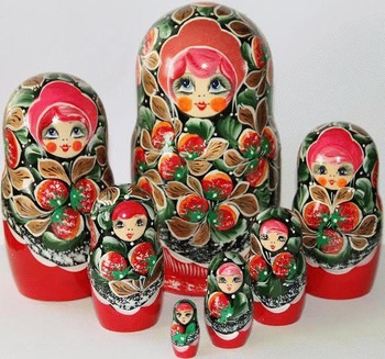 350x327 Strawberries Matryoshka Dolls With Traditional Painting Matryoshka - Matryoshka Painting
