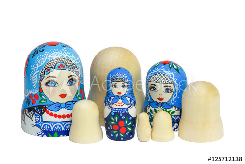 500x334 Three Traditional Russian Matryoshka Dolls And Blanks For Painting - Matryoshka Painting