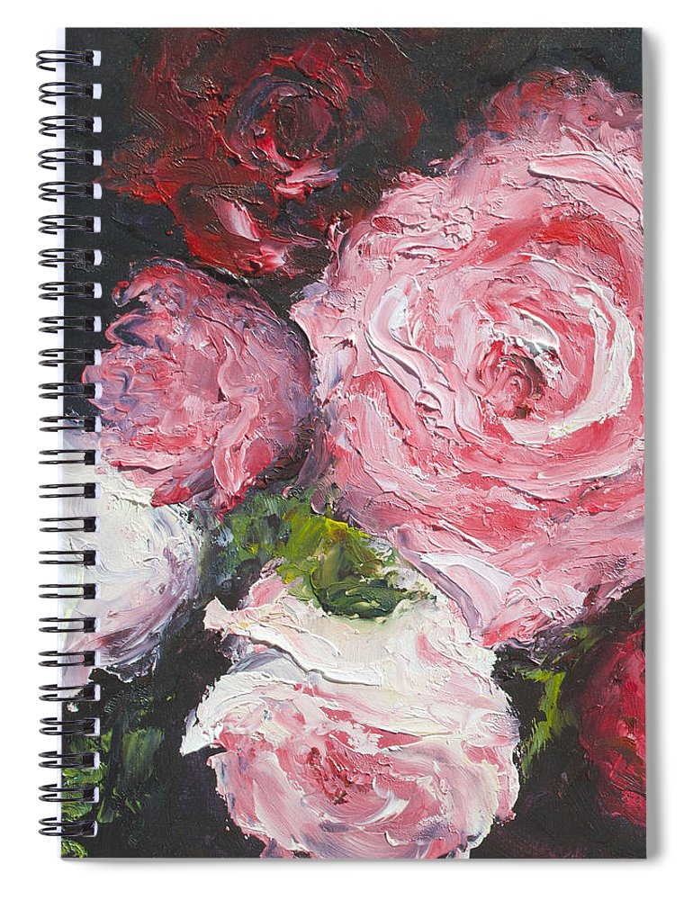 770x1000 Roses Oil Painting Spiral Notebook For Sale By Jan Matson - Matson Painting