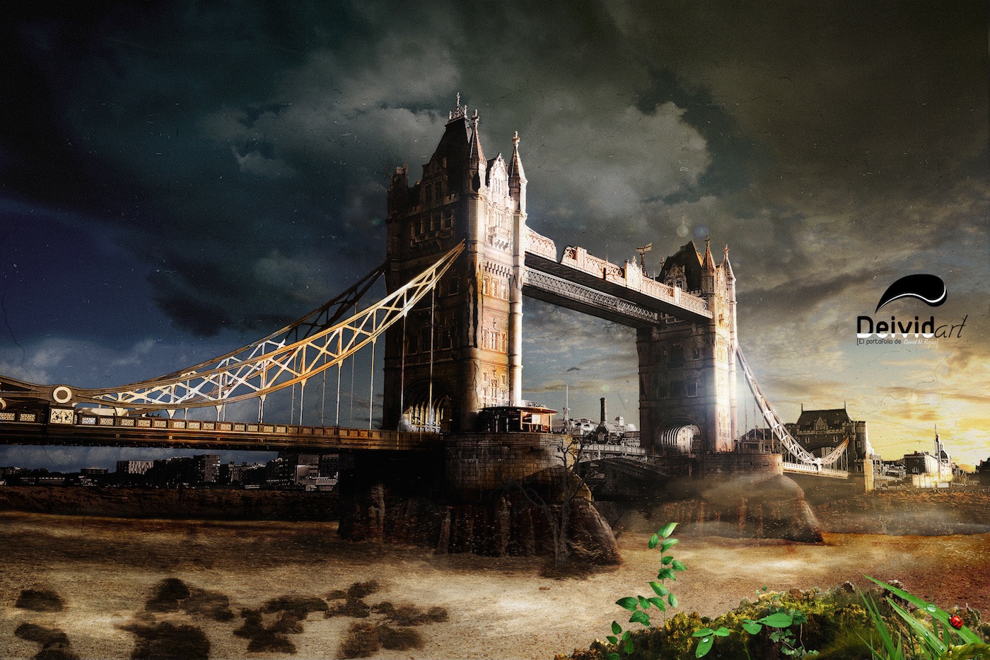 1400x933 Matte Painting De Las Dos Torres De Londres En Una Escena - Matte Painting