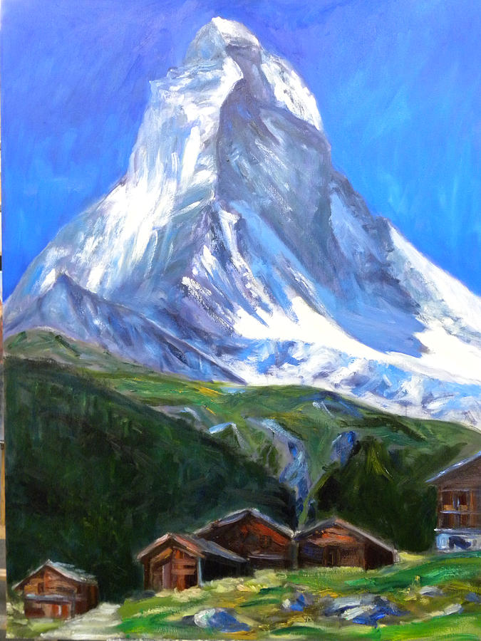 675x900 Matterhorn Painting By Marlyse Ruess - Matterhorn Painting
