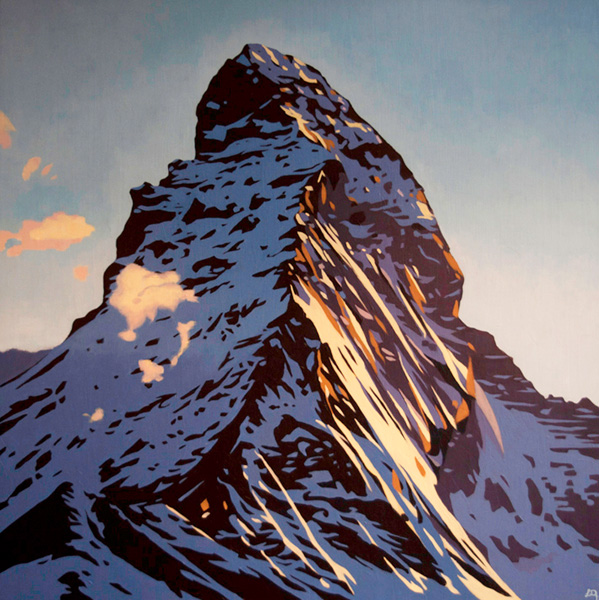 599x600 Paintings Of The Swiss Alps By Artist Lucy Dunnett - Matterhorn Painting
