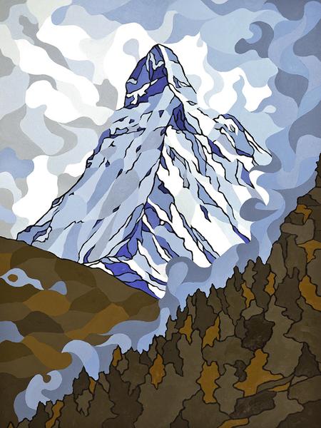 450x600 Swiss Mountain Paintings For Sale Matterhorn Oil On Canvas - Matterhorn Painting