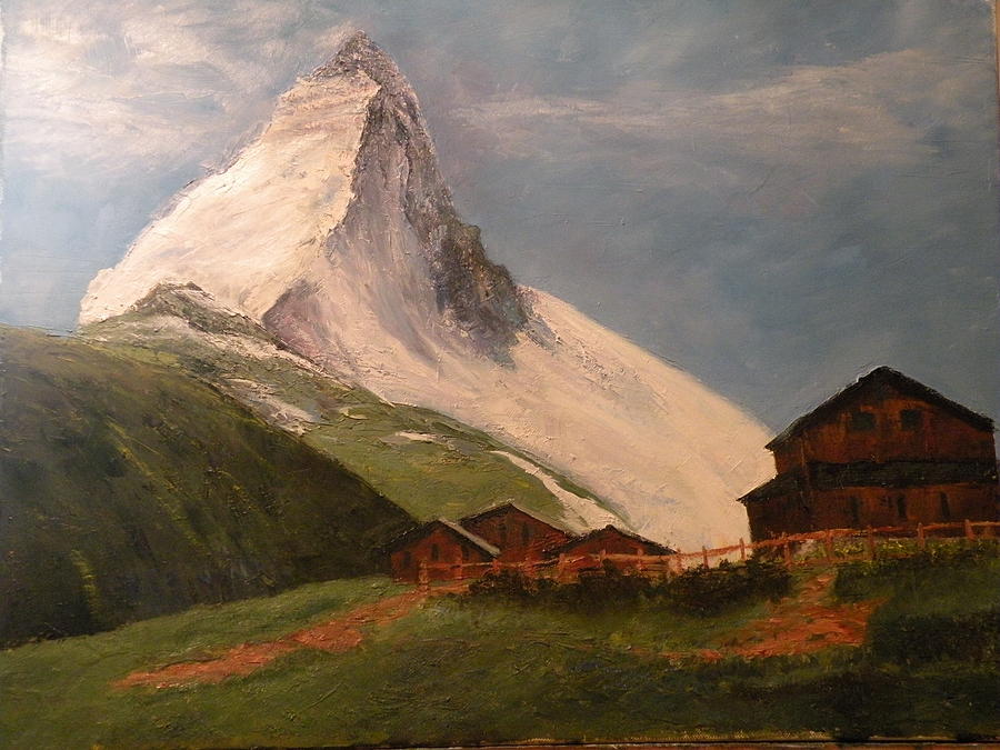 900x675 The Matterhorn Painting By Judy Shoemaker - Matterhorn Painting
