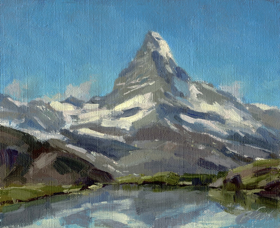 981x800 Landscape Paintings - Matterhorn Painting