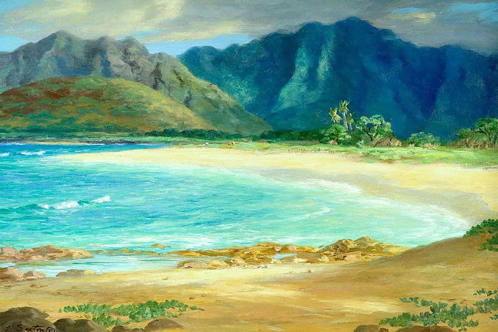 1000x667 Leo Lloyd Sexton, (1912 1990), Kahalui, Maui, Hawaii Early - Maui Painting