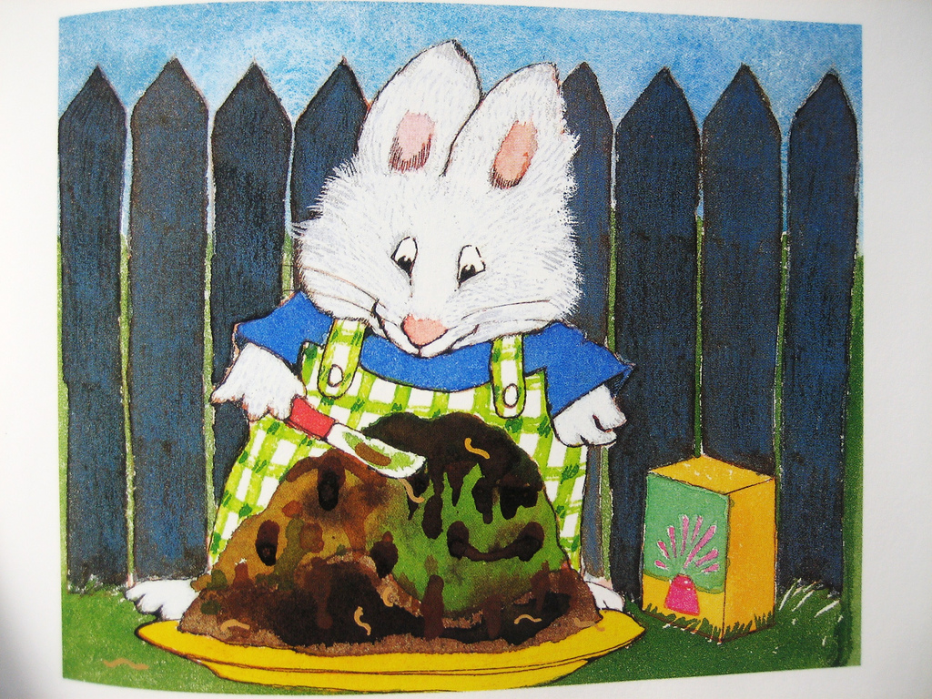 1024x768 Max And Ruby Birthday Max Decorating His Earthworm Dirt - Max And Ruby Painting