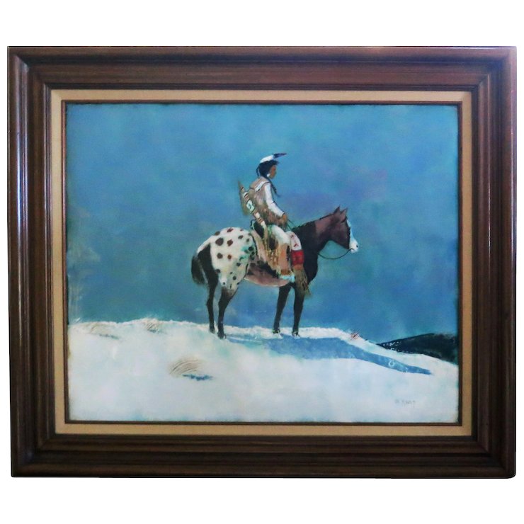 740x740 Western, Indian, Horse Enamel Painting By Well Listed Artist Max - Max And Ruby Painting