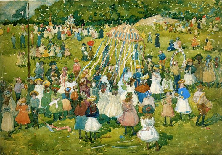 750x526 May Day, Central Park, 1901 - May Day Painting
