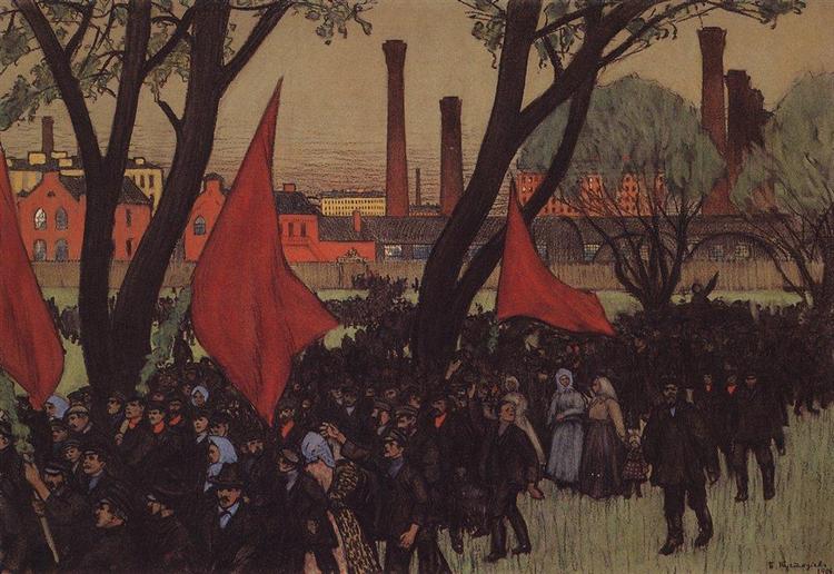 750x516 May Day Demonstration In Putilov, 1906 - May Day Painting