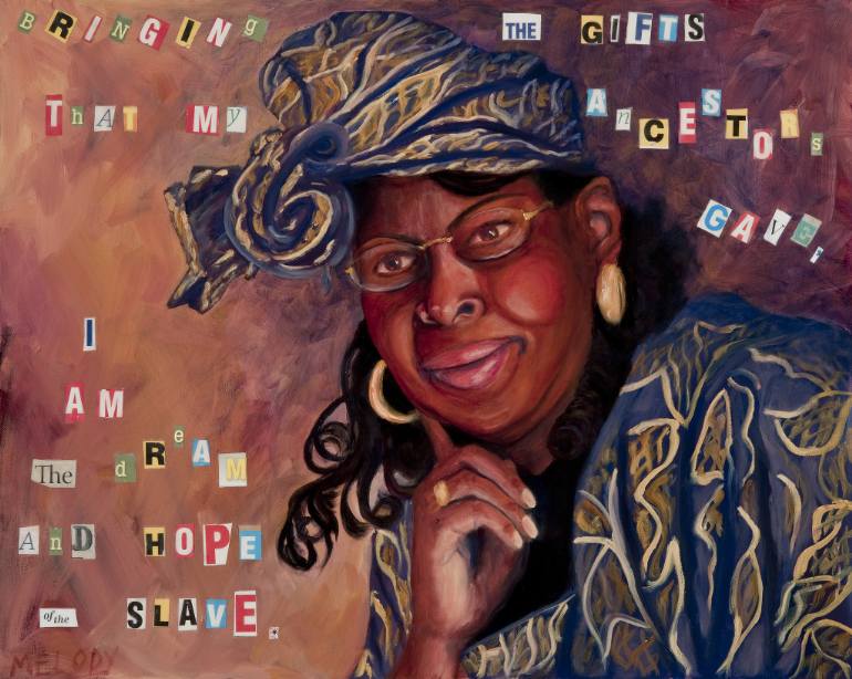 770x614 Saatchi Art Queen Pittard (Poetry Excerpt Still I By Maya - Maya Angelou Painting