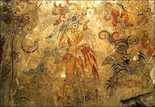 650x450 Old Mayan Painting Meksyk 23 Murales Creation Myth - Mayan Painting