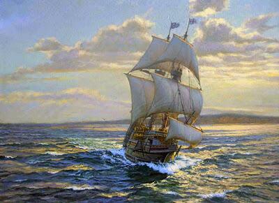 400x291 Michala Kaalund On Twitter Painting Of The Famous Mayflower By - Mayflower Painting