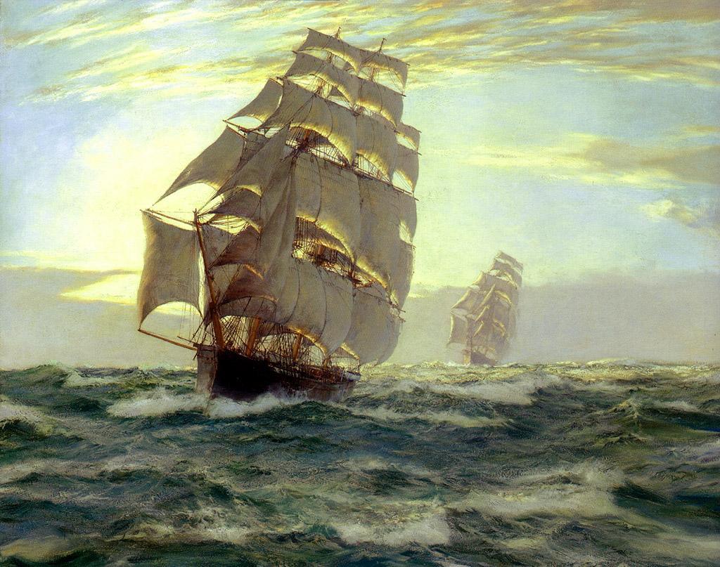 1024x807 Montague Dawson The Flying Cloud Painting Framed Paintings For Sale - Mayflower Painting