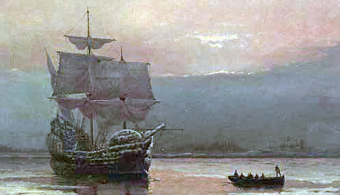 493x283 Mayflower Passenger List Amp Descendants Genealogybank - Mayflower Ship Painting