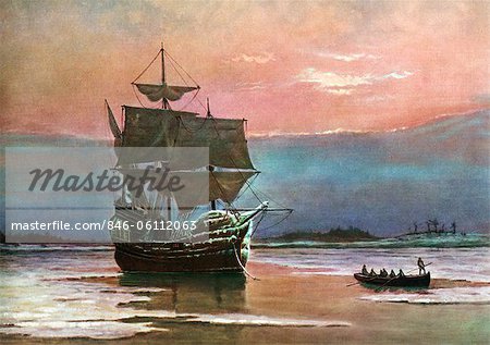 450x317 Painting Of The Ship The Mayflower 1620 In Plymouth Harbor By - Mayflower Ship Painting