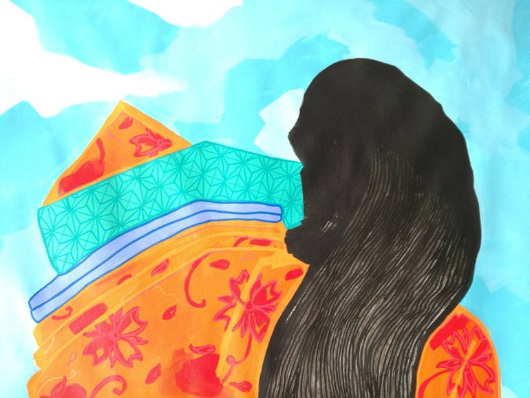 770x578 Saatchi Art Tokyo Kimono Kakemono Painting By Alice Maynard - Maynard Painting