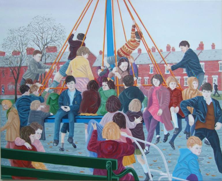 770x629 Saatchi Art Witchs Hat Maypole Painting By Michael Mcevoy - Maypole Painting