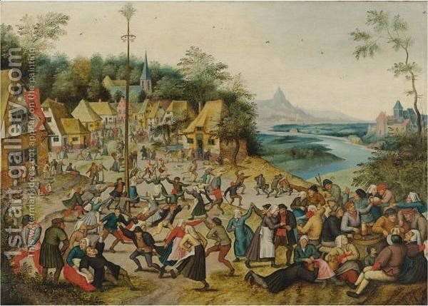 600x429 St. George's Kermis With Dance Around Maypole Pieter - Maypole Painting