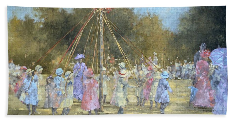 967x500 The Maypole Bath Towel For Sale By Peter Miller - Maypole Painting