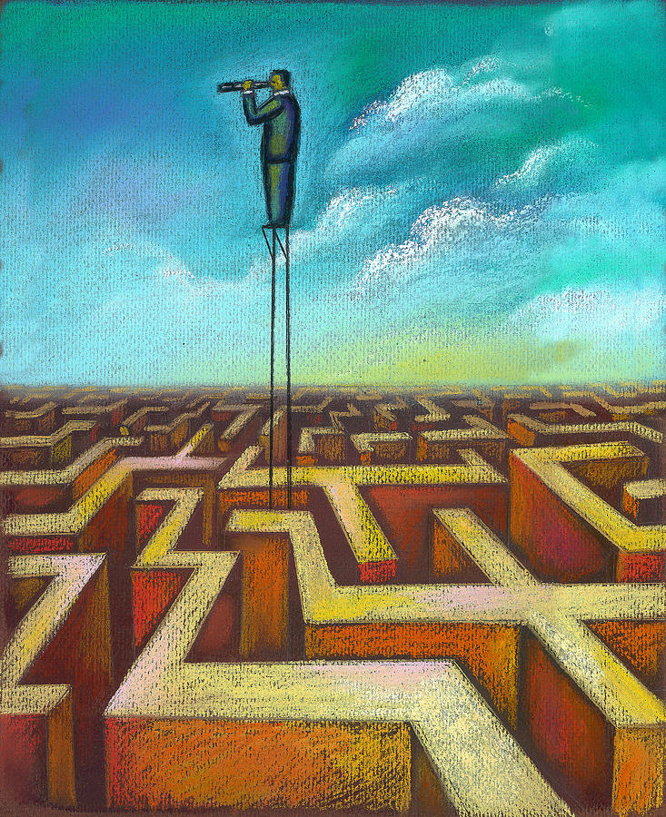 733x900 Focal Point Painting By Leon Zernitsky - Maze Painting