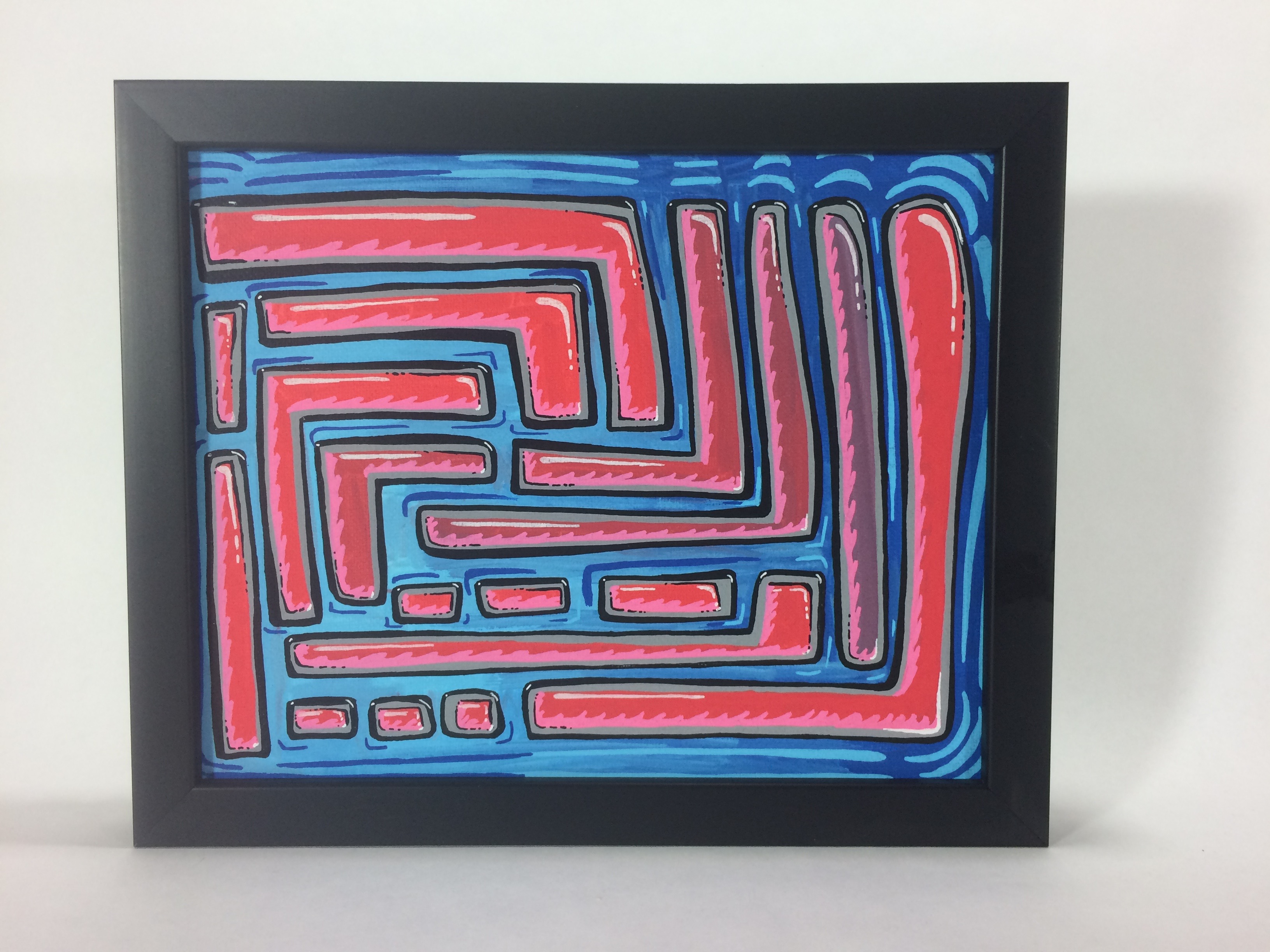 3264x2448 Maze Painting Original Art Framed Acrylic On Canvas 8 X 10 - Maze Painting